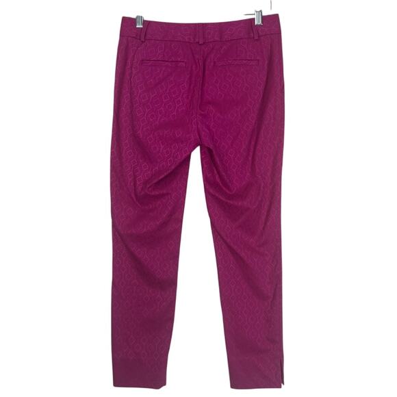 Banana Republic Camden Pink Geometric Texture Print Low Rise Pockets Pants 2 - Picture 4 of 8